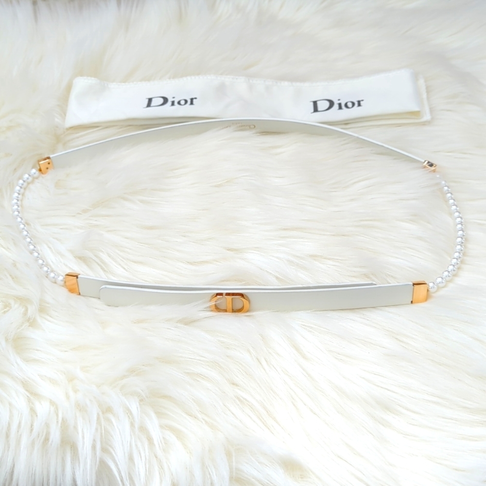 Christian Dior Caro Pearls Belt.
